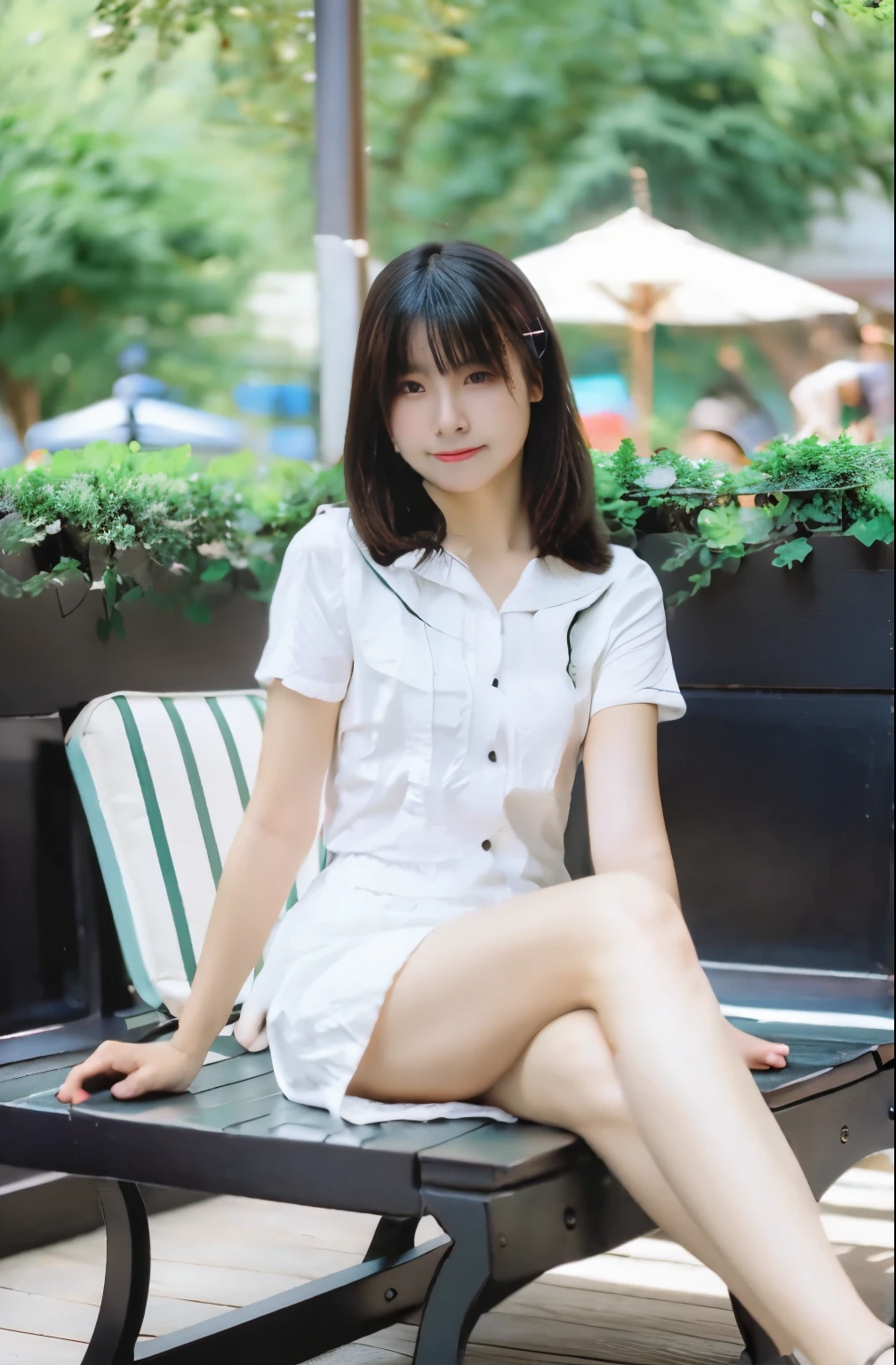 An arafi woman sitting on a bench and using a mobile phone, in a sun lounger, slim girl photo model, very beautiful slim legs, in a sunny day, check her phone, woman is sitting, beautiful feet, attractive pose, check her cell phone, Sitting at the table, Photographed with canon eos 5 d mark iv, slim girl photo, bottom corner