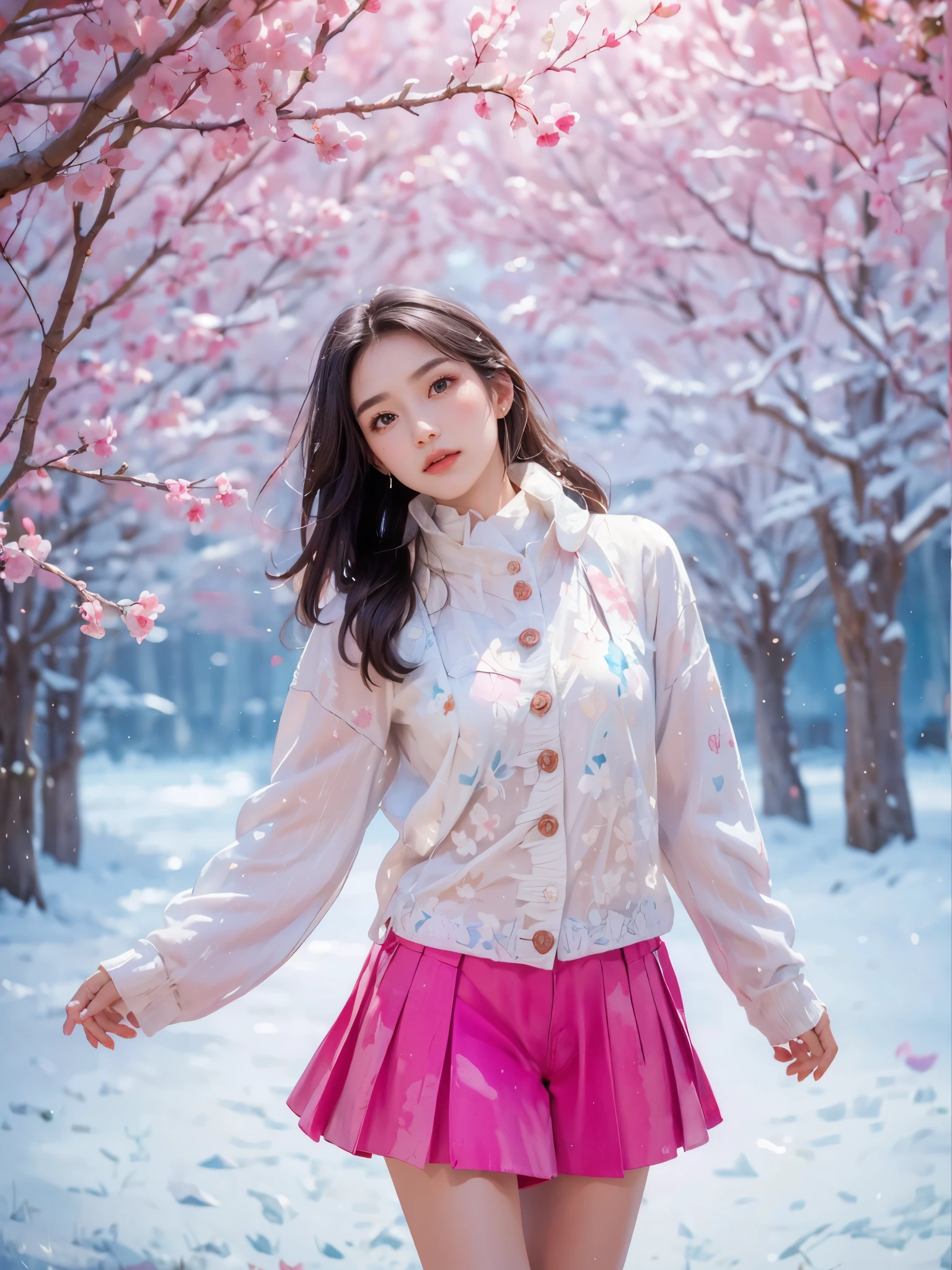 Imaginative thoughts on your dream girlfriend、Warm depiction,Envisioned as a dream lover and lifelong partner。She embodies the simplicity of Chinese rural girls、Industrious,Integrated with wisdom、Beautiful and hard-working character。This artistic depiction shows her in a rural setting,Exuding sweetness、Romantic atmosphere。((She wears simple denim overalls and a white shirt)),Reflecting her humble origins and down-to-earth character。Her facial features are gentle and beautiful,The expression is kind、Tempting。The background is a picturesque rural landscape,Rolling hills、Fields and traditional country houses,Adds a sweet rustic romantic charm。The overall style blends realism and idealized rural beauty,embodies the dreamlike、The Essence of a Cute Country Girl, (floral watercolor painting:1.5),(Super high saturation, bright and vivid colors:1.5), (nsfw), (Look at the audience head-on:1.5)