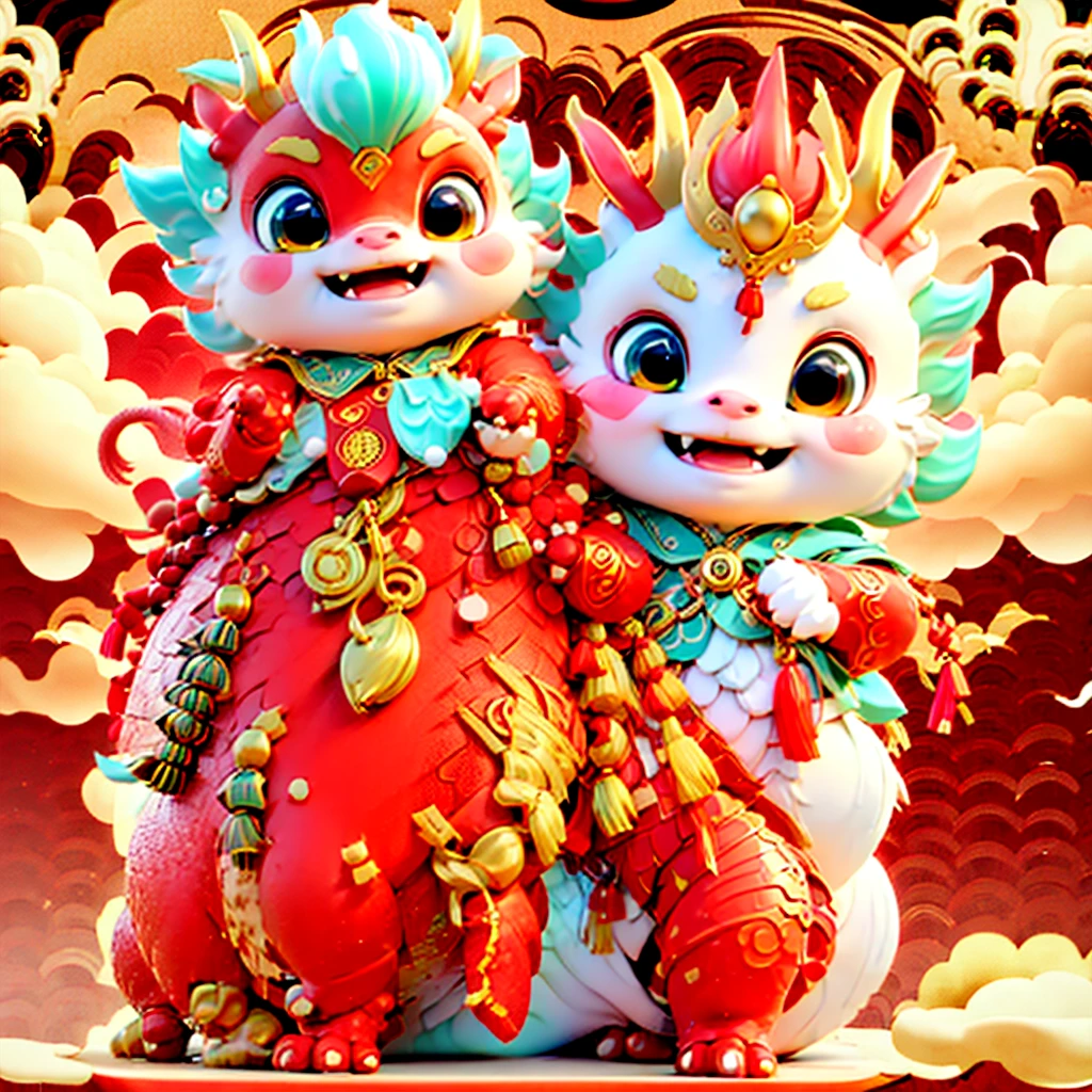 Chinese dragon，facial expression，animation，Chinese dragonfacial expression可以展现多种情绪，like joy、serious、surprise、Angry, etc，make it more interesting