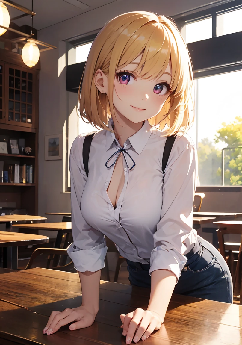(Masterpiece、Highest quality、Very detailed、4K)、One Woman、high school student、Super short skirt、、smile、Sweaty