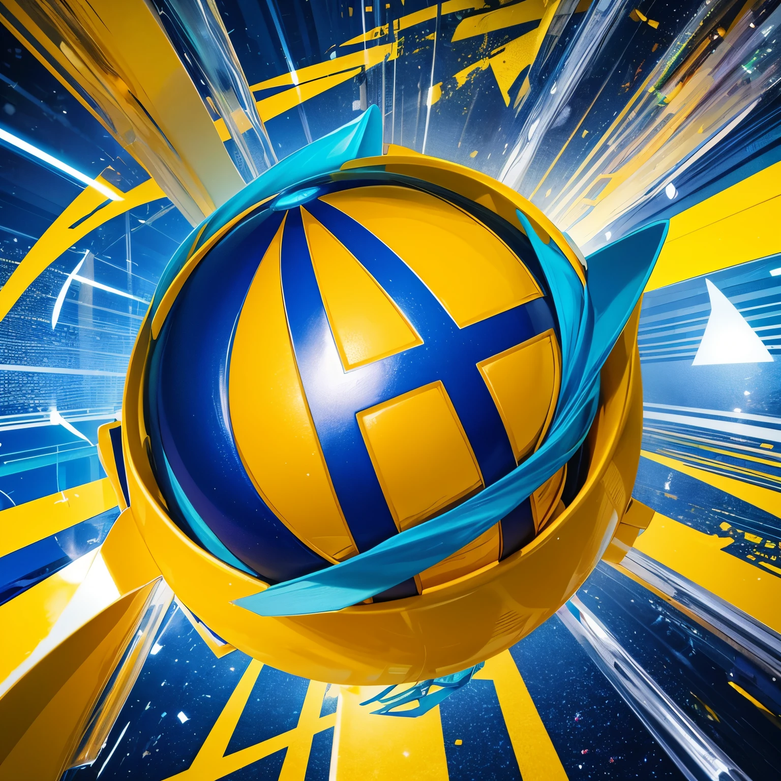Criar logotipo com as iniciais JGS em 3d com tons de de azul e amarelo metalizados