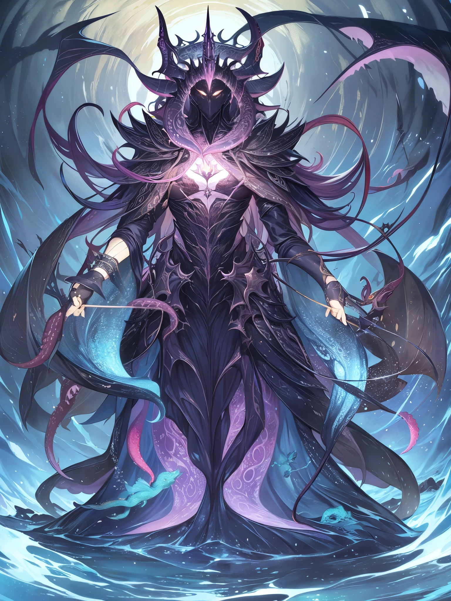 cthulhu mythos、Hastur、「king in yellow」、something that cannot be described、of the four great spirits「Wind（atmosphere)」、Evil God、A 200-foot upright lizard covered in tentacles[5]、resembling a bat[8]、It is related to the giant octopus-like creature that lives in Lake Hari.[9]、Hasturは生身の人間にも取り憑く。the victim&#39;s body、It swells and is covered with something like fish scales.、Bones disappear from limbs, transforming them into fluids.。nickname、「something that cannot be described（The Unspeakable One）」[1]、「something that cannot be named（Him Who is not to be Named）」[2]、「Emperor of the interstellar universe」[1]、「evil prince（Prince of Evil）」[3][4]etc.[5]。