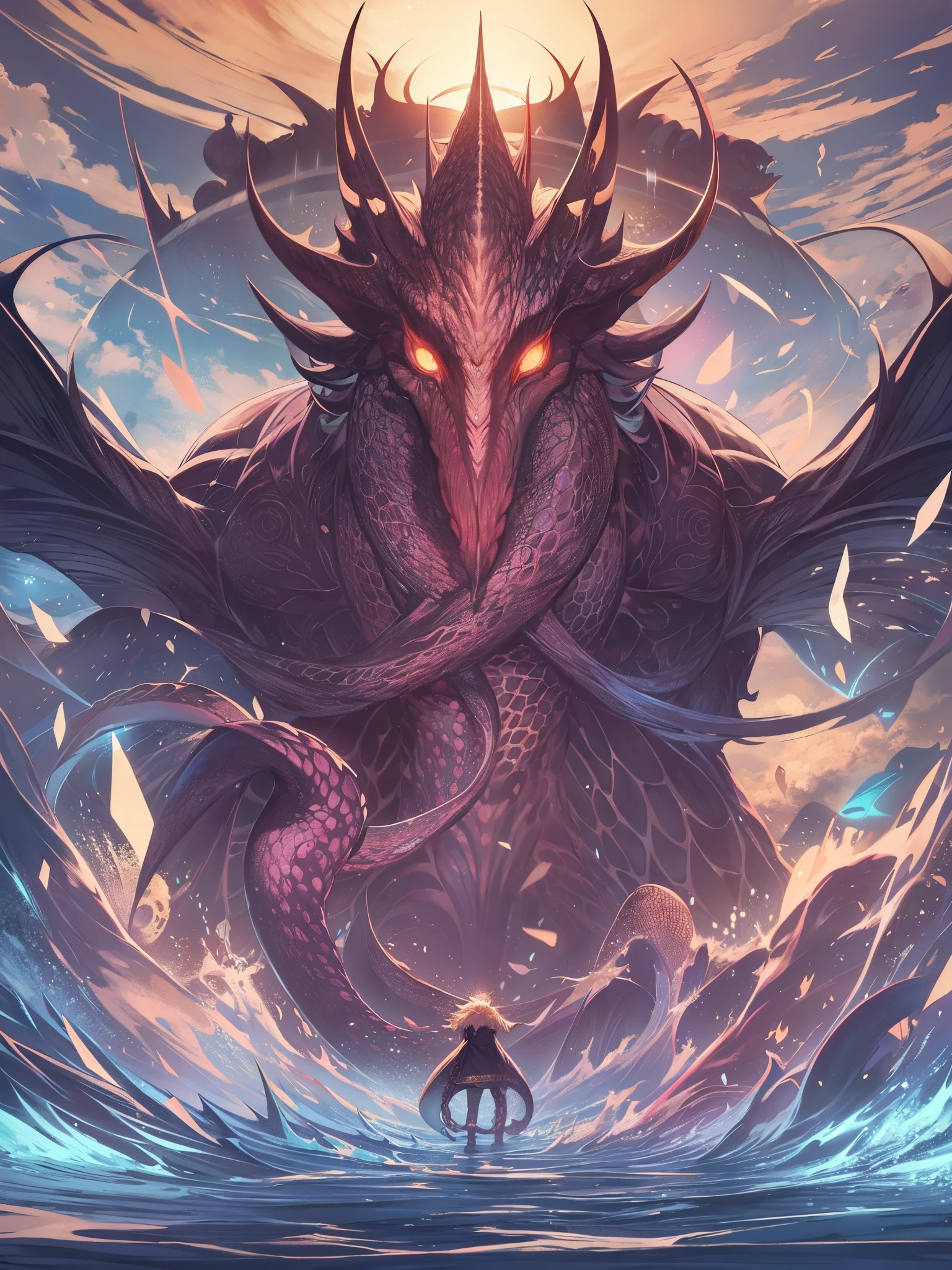 cthulhu mythos、Hastur、「king in yellow」、something that cannot be described、of the four great spirits「Wind（atmosphere)」、Evil God、A 200-foot upright lizard covered in tentacles[5]、resembling a bat[8]、It is related to the giant octopus-like creature that lives in Lake Hari.[9]、Hasturは生身の人間にも取り憑く。the victim&#39;s body、It swells and is covered with something like fish scales.、Bones disappear from limbs, transforming them into fluids.。nickname、「something that cannot be described（The Unspeakable One）」[1]、「something that cannot be named（Him Who is not to be Named）」[2]、「Emperor of the interstellar universe」[1]、「evil prince（Prince of Evil）」[3][4]etc.[5]。