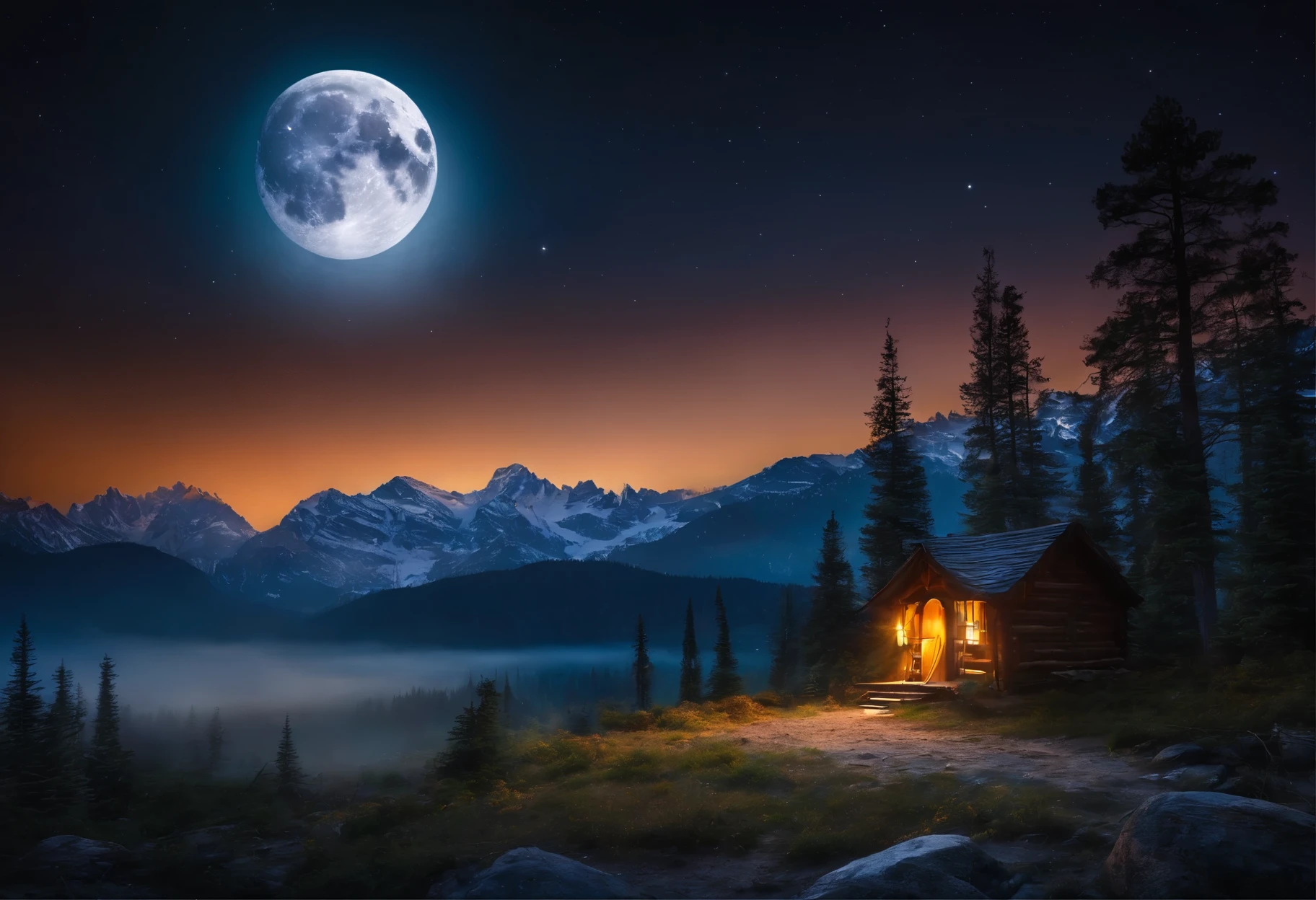 moonlit night in the wilderness