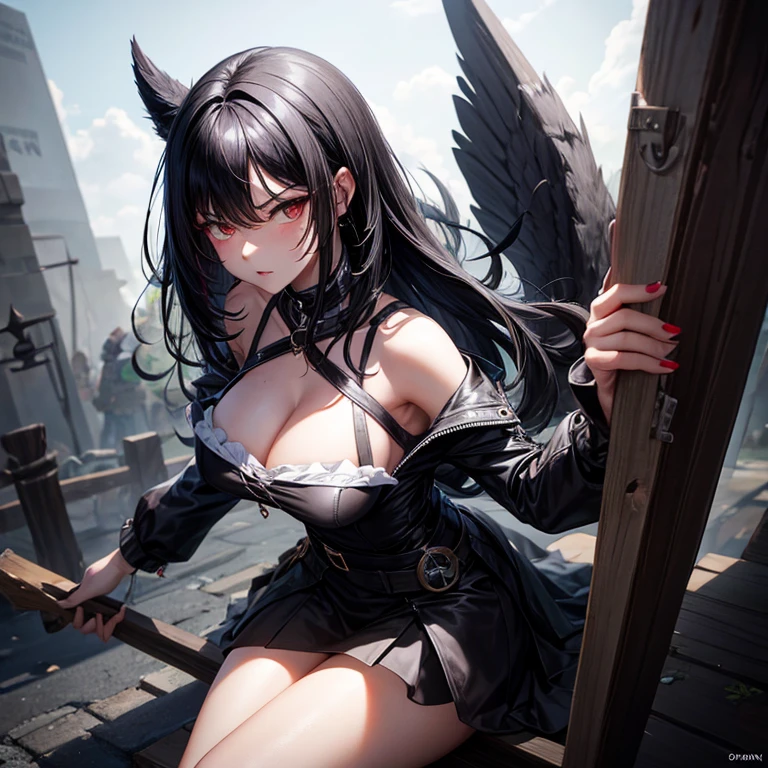 Mean woman black hair
