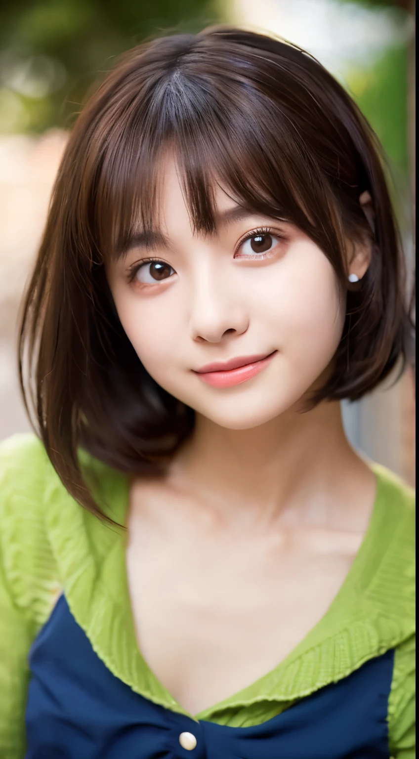 smile、night、Raw photo、(((ultimate beauty portrait)))、((glowing skin))、1 girl、 beautiful girl from Prague、bright look、((brown hair))、(cleavage)、(flare skirt:1.5)、((Big eyes that shine like jewels))、open cardigan、open your clothes、pantyhose、Glossy and glossy skin、(short hair)、(silky smooth hair)、(standing)、(from below)、under the skirt、(from below下着の接写)、eyeliner、beautiful bangs、hair between eyes、((masterpiece、最high quality、super detailed、film light、intricate details、High resolution、very detailed))、detailed background、8KUHD、Digital single-lens reflex camera、soft light、high quality、film grain、Fujifilm XT3 、shallow depth of field、natural soft light、Kamimei、rich bust