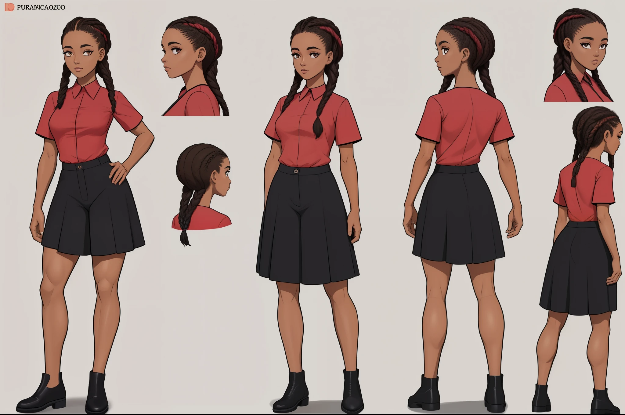 Um Mulher de 20anos, pele morena, tatuagem de estrela transparente no meio da testa, cabelos brancos cortados de lado, rastafari, perfect afro braided hair, has very long braids falling forward, sobrancelhas grossas e pretas, , olhos rosa, cabelo rosa, cabelo curto, olhos detalhados, olhos arregalados, eyelash, olhando para o espectador, visualizador de frente, tronco, fundo branco, reference sheet, Expressions((Estilo Art Vista de Corpo Inteiro, plano completo, Vista frontal, de personagem, multiple views and poses, Multiple points of view, um personagem, corpo inteiro, personagem com menos, estilo de roupa, no mesmo Estilo de cabelo, less Type of footwear, FORTE )):: ((full body view, plano completo, Vista frontal, design de personagem, multiple views and poses, Multiple points of view, de um personagem, corpo inteiro,, personagem com menos, estilo de roupa, no mesmo Estilo de cabelo, less Type of footwear))