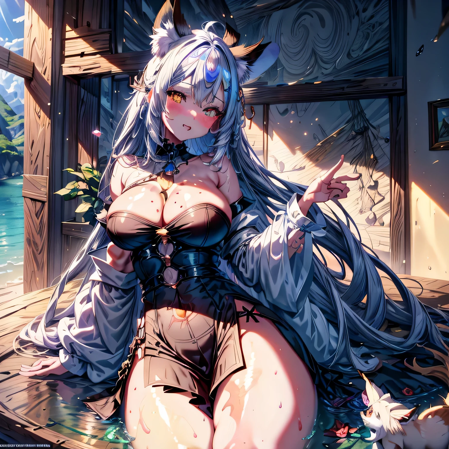 masterpiece, best quality, 8k, finely detailed beautiful eyes, Bright colors, beautiful detailed face, film light, Ray tracing, high resolution插图, rich and colorful, 8k wallpaper, high resolution, 8k wallpaper,(best quality:1.12),(detailed:1.12),(complex:1.12),(ultra-detailed:1.12),(high resolution:1.12), hyper detailed,ultra-detailed, 1 girl, fox tails, fox ears, big breasts, , hyper detailed,ultra-detailed, masterpiece, best quality, 8k, finely detailed beautiful eyes, Bright colors, beautiful detailed face, film light, Ray tracing, high resolution插图, rich and colorful, 8k wallpaper, high resolution, An extremely delicate and beautiful girl, masterpiece, best quality