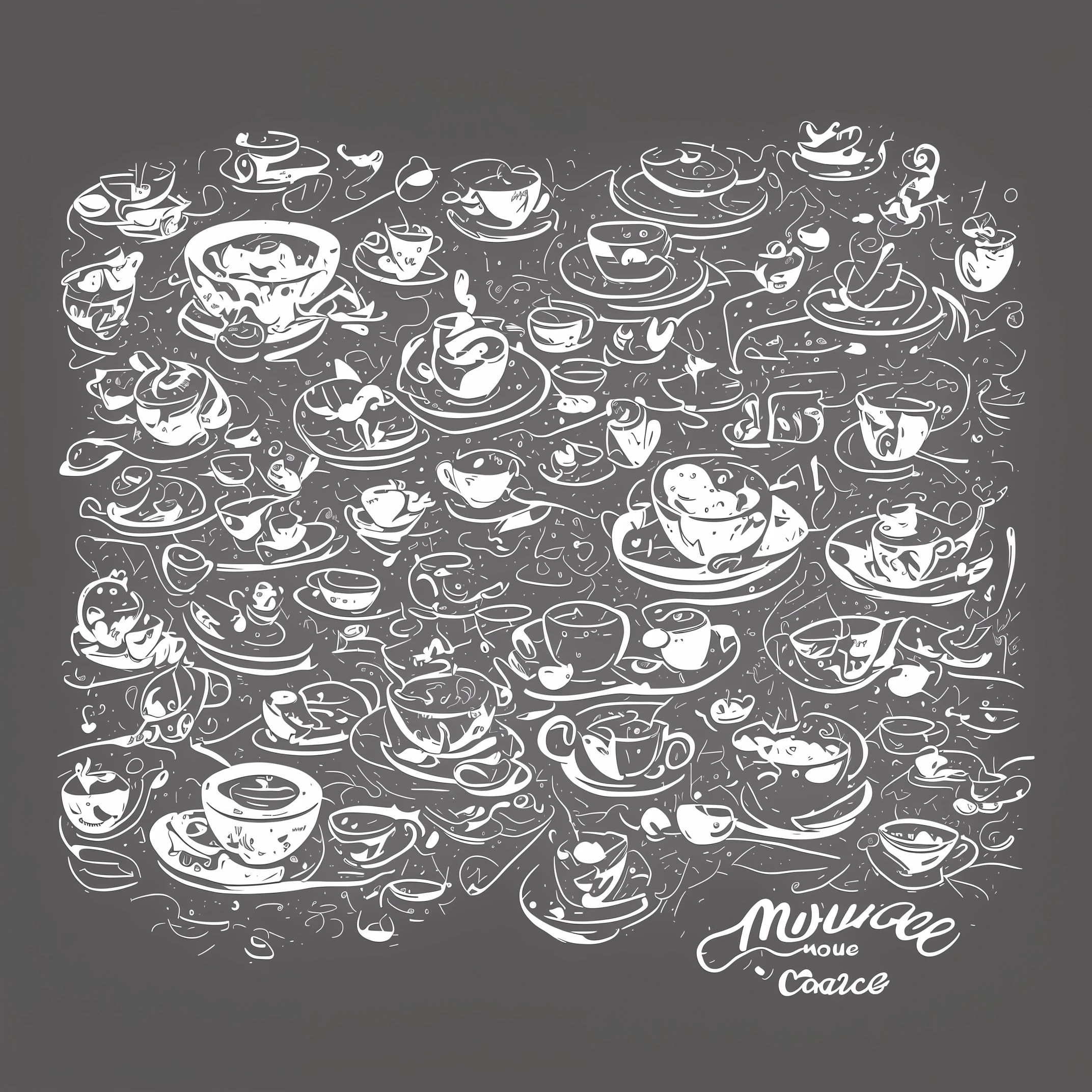 mouse cafe, logo, vector, line art, design, inspiration, straight, symmetry