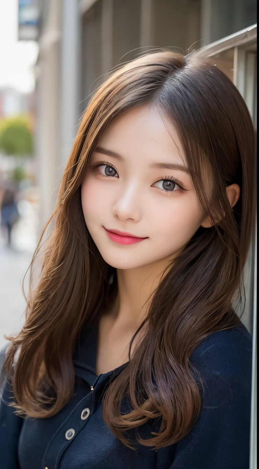 table top, highest quality, shape, Super detailed, finely, High resolution, 8k wallpaper, 完璧なダイナミックな構shape, beautiful and detailed eyes, Latest trend fashion Tokyo winter wear,medium hair, small breasts, natural color lip,smile,20 year old girl、midnight、beautiful and detailed face、perfect and beautiful face、slim face and style,spread your arms wide,Big eyes,Take a photo from below the knees at a face angle、small face、beautiful detailed face、perfect and beautiful double eyelids