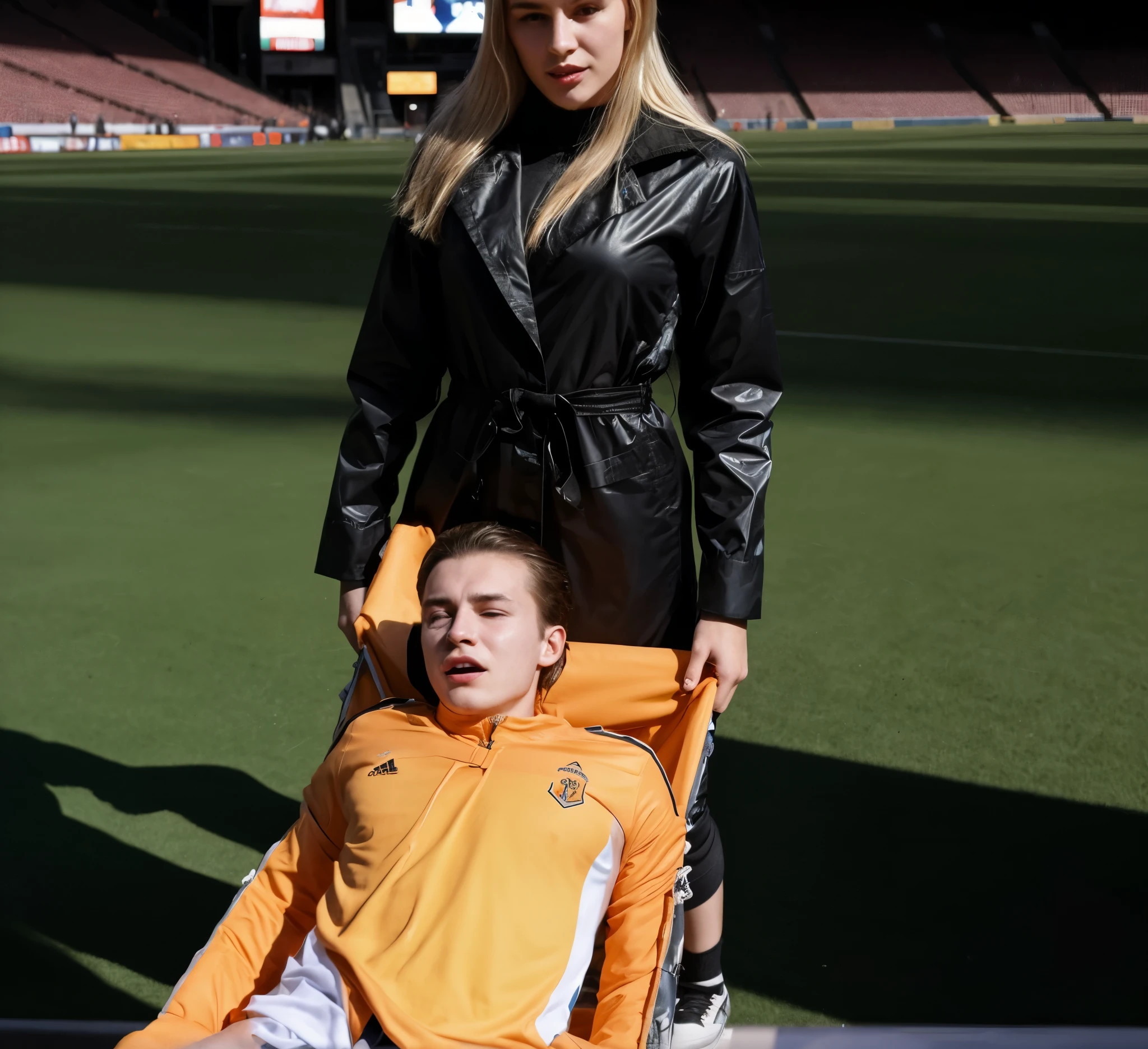 tight soccer shirt on a lying athletic male torso