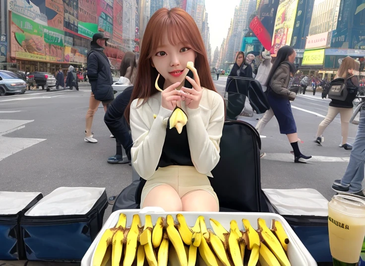 Kim Sujeong got Banana on New York City 