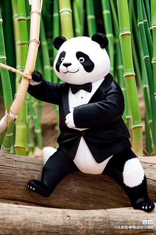 panda、tuxedo、Muscle、Eating bamboo、kung fu