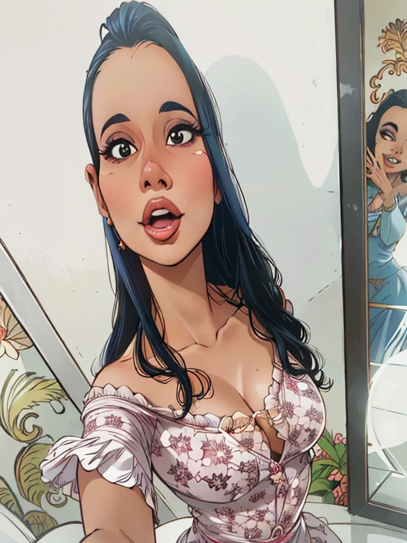 There's a woman who's taking a selfie in front of a mirror, looks like fabiula nascimento, Ayahuasca, lindo, Mulher de 30 anos de Cuba, powder Nándor Katona, foto realista, Alanis Guillen, por Willian Murai, magali, Andreia Rocha