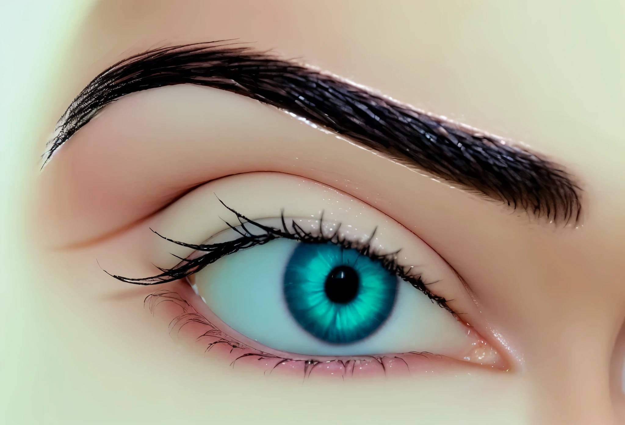 there is a close-up of a woman's eye with blue eyes, olhos azuis extremamente detalhados, olhos lindos e detalhados, olhos realistas e detalhados, olhos realistas detalhados, Olhos sombreados confiantes, pastel blue eyes, olhos detalhados perfeitos, olhos altamente detalhados, corpo e olhos detalhados, Olhos azuis claros e brilhantes, lindo olho, Imagem realista, Olho perfeito, lindos olhos detalhados, sobrancelha realista detalhada, (sobrancelha realista), sobrancelha realista, sobrancelha realista perfeita bonita, ((sobrancelha realista e bonita)), sobrancelha realista muito detalhada bem realista e bonita
