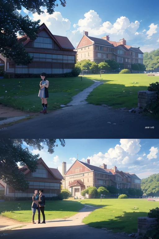 A woman and a man standing in front of a building in an anime scene, anime scene, anime camping, a screenshot from a 2012 animation, a screenshot from an animated movie, TV anime still, today's recommended anime is still, derived from an anime, a screenshot from an anime movie, Yu Ru Ying, Konosuba anime style, anime screenshot.
(material), (additional details), (best quality, 4k, 8k, highres, masterpiece:1.2), ultra-detailed, (realistic, photorealistic, photo-realistic:1.37), (artistic style), vibrant colors, (lighting effect).