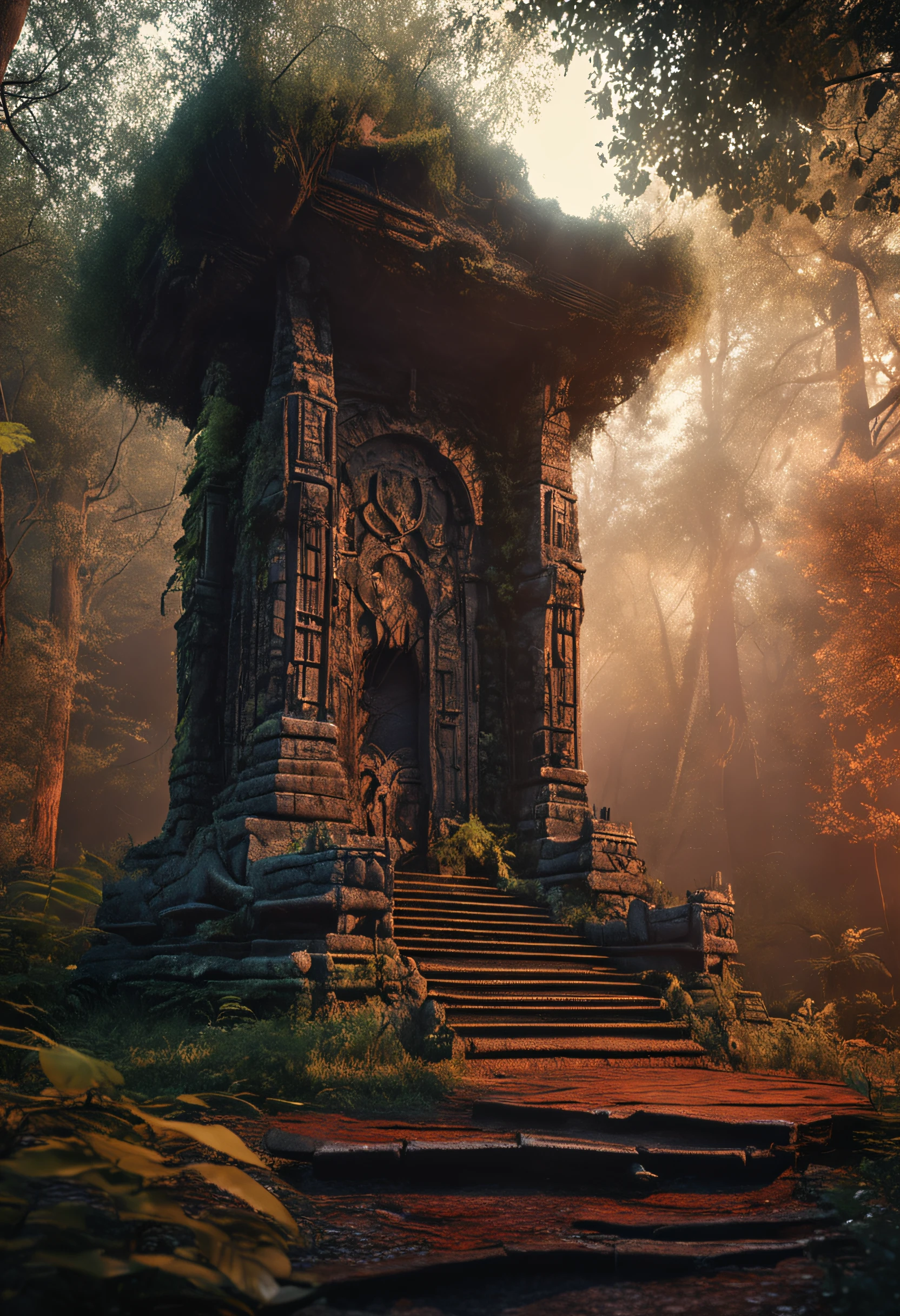Altar misterioso na floresta，Parece que as criaturas antigas podem ser invocadas