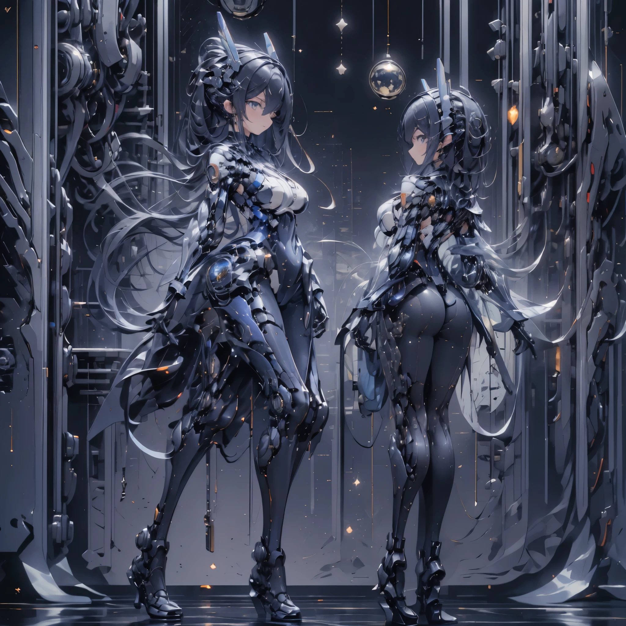 8K　4K　Beautiful images　masterpiece　Super high quality　wallpaper　beautiful woman super beautiful　Ultra high resolution end of the century　near future　Skyscrapers　cyber-　knife　mechanical　mask　machine arm　cyber-ウェポン　cyber-マシンナリー　cyber-ウォーリア　breast enhancement　blue eyes　mask