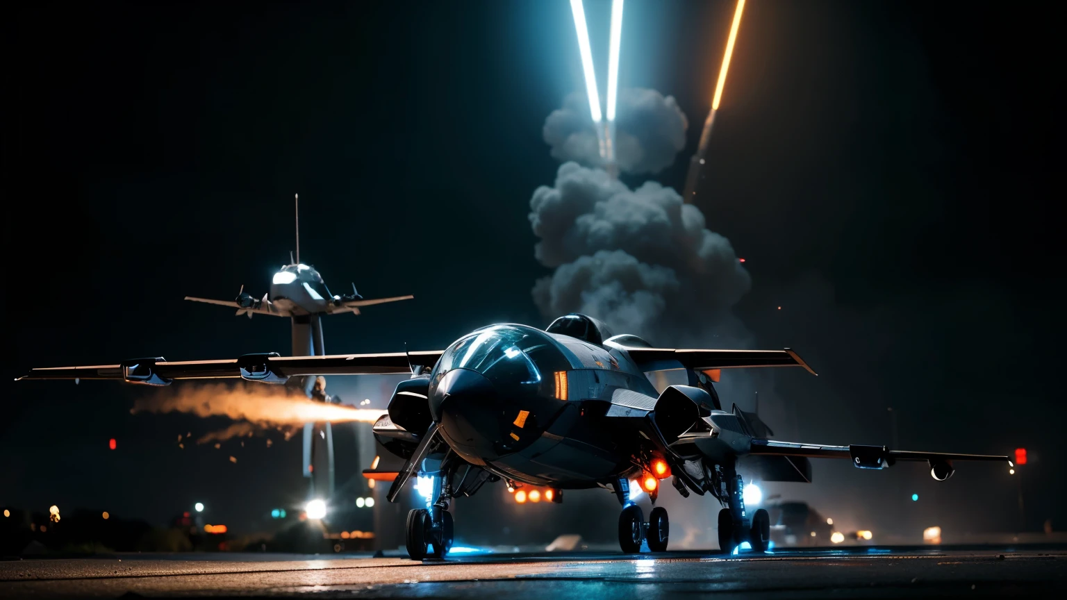 VTOL Romulan spacecraft, sleek design, chrome and orange landing in front of a science lab with blue plasma coming out of the jets with people looking at it, intricate detailing, HDR, vibrant high contrast, sharp focus with Nikon Z 14mm ultra-wide angle lens, 8k resolution, intricate lighting akin to luminism, ultra-realistic digital render 80mm, bokeh, mass effect, close up black, Broken Glass effect, stunning, breathtaking beauty, pure perfection, divine presence, unforgettable, impressive, breathtaking beauty, Volumetric light, auras, rays, 80mm, bokeh, mass effect, 8k uhd, dslr, soft lighting, high quality, Fujifilm XT3 natural textures 8k masterpiece canon eos r4s 50