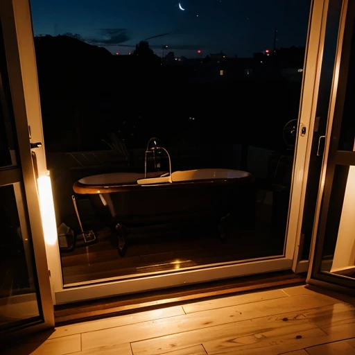 Open window at night
