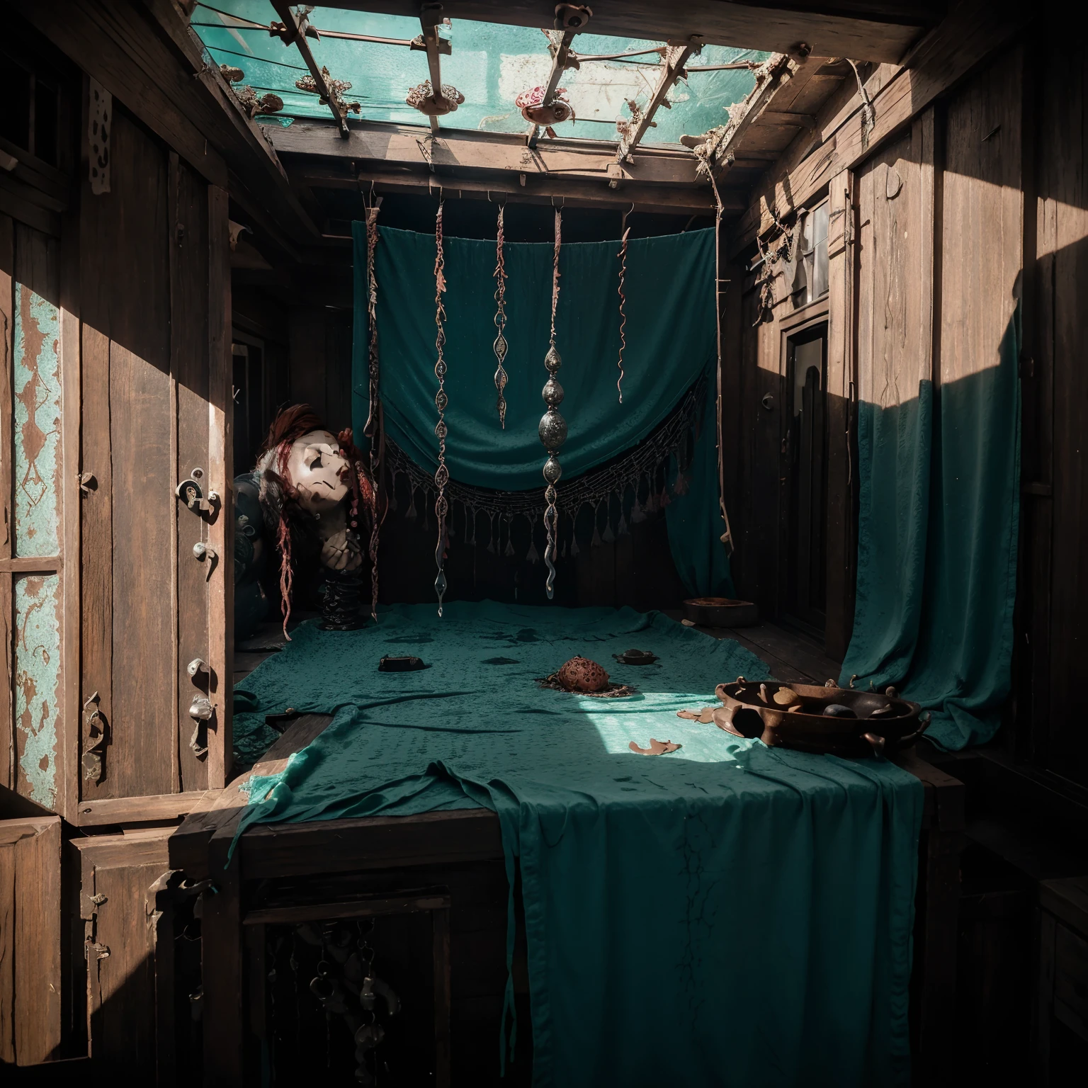 Unhinged jaws drippping ichor | Bright lighting | Lewd exposed Pixar horror film. | crimson Blood. | emerald Ichor. | indigo Tentacles. | platinum Puzzle box Lament configuration. | rusty Hooks. | infected Piercings. | pus and bones | torn and tattered | broken and forlorn | full frontal | Medusa vibes tiny strip of cloth
