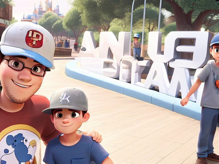 man in a cap, boy in a cap, Disney Pixar style, high quality best quality