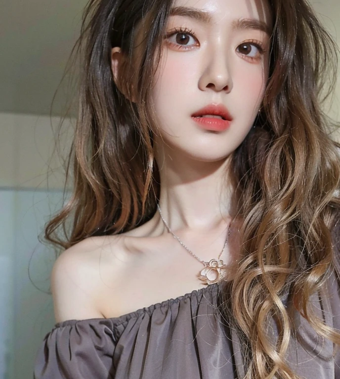 there is a woman long hair and a necklace on her neck, long hair, 大眼睛和飘逸的long hair, 19 year old girl, long hair and piercing eyes, Long curly hair, 🤤 girl portrait, 1 8 yes, Urzan, Clear and cute face, 18 years old, asian girl long hair