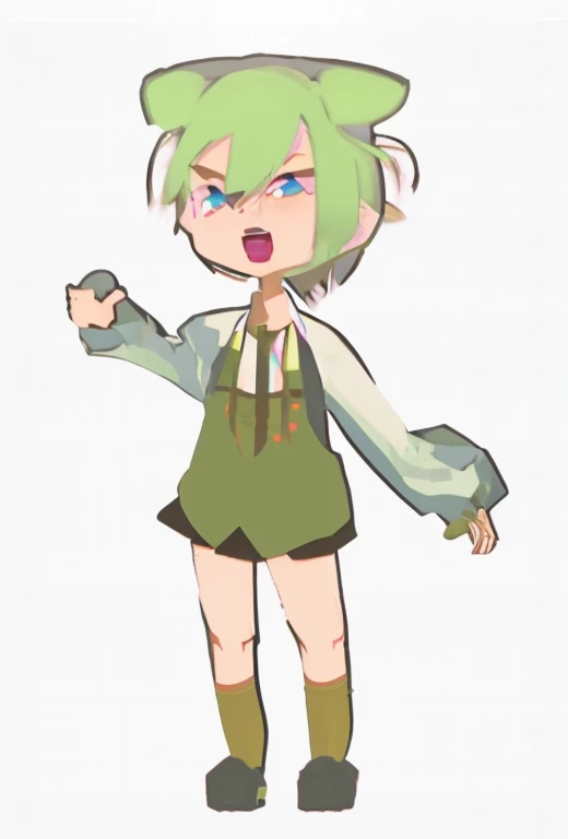 Lalafell boy wearing glasses boxer briefs erection outline sweater green hair