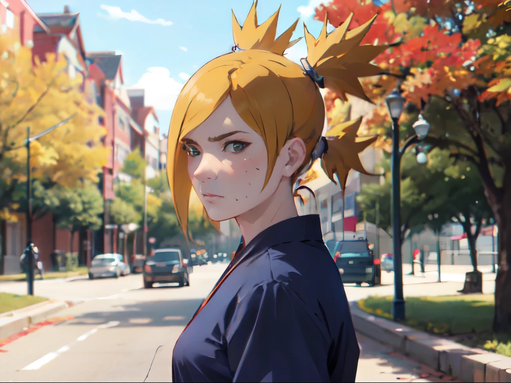 obra maestra, absurdo , (detalles intrincados), (vistoso),cinematic lighting,Disparo de reventado,Fondo de pantalla CG unity 8k extremadamente detallado,temario\(boruto\), 1 chica, mujer madura vestido corto de una sola piesa, session, Hojas al aire libre:1.3), Autumn leaves, (Autumn), luz de sol, arce, labio entreabierto,Viento, ver al espectador, temario\(boruto\),(breathe through,sudar mucho,rubor,Estar rojo en la cara,I had a lot of sweat on my face,rubor),(encorvado,contrafuerte,pose encantadora,una pose sexy)
