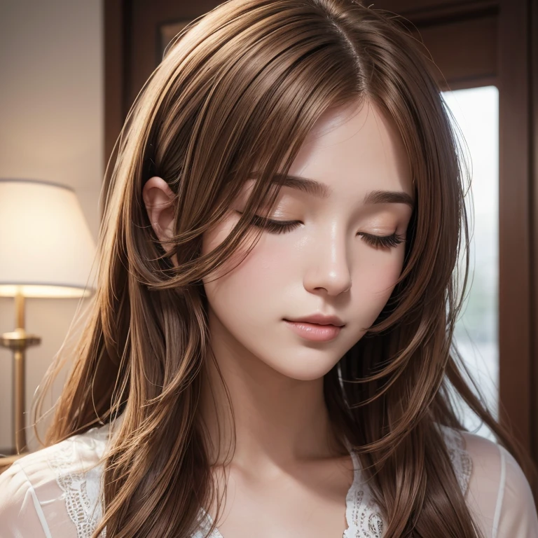 (masterpiece), (highest quality, High resolution, very detailed), 24-years-old,real women,alone,random hair color,random hairstyle,8K, ultra-detailed,best quality,front view,imminent kiss,closed eyes,portrait,soro girl,