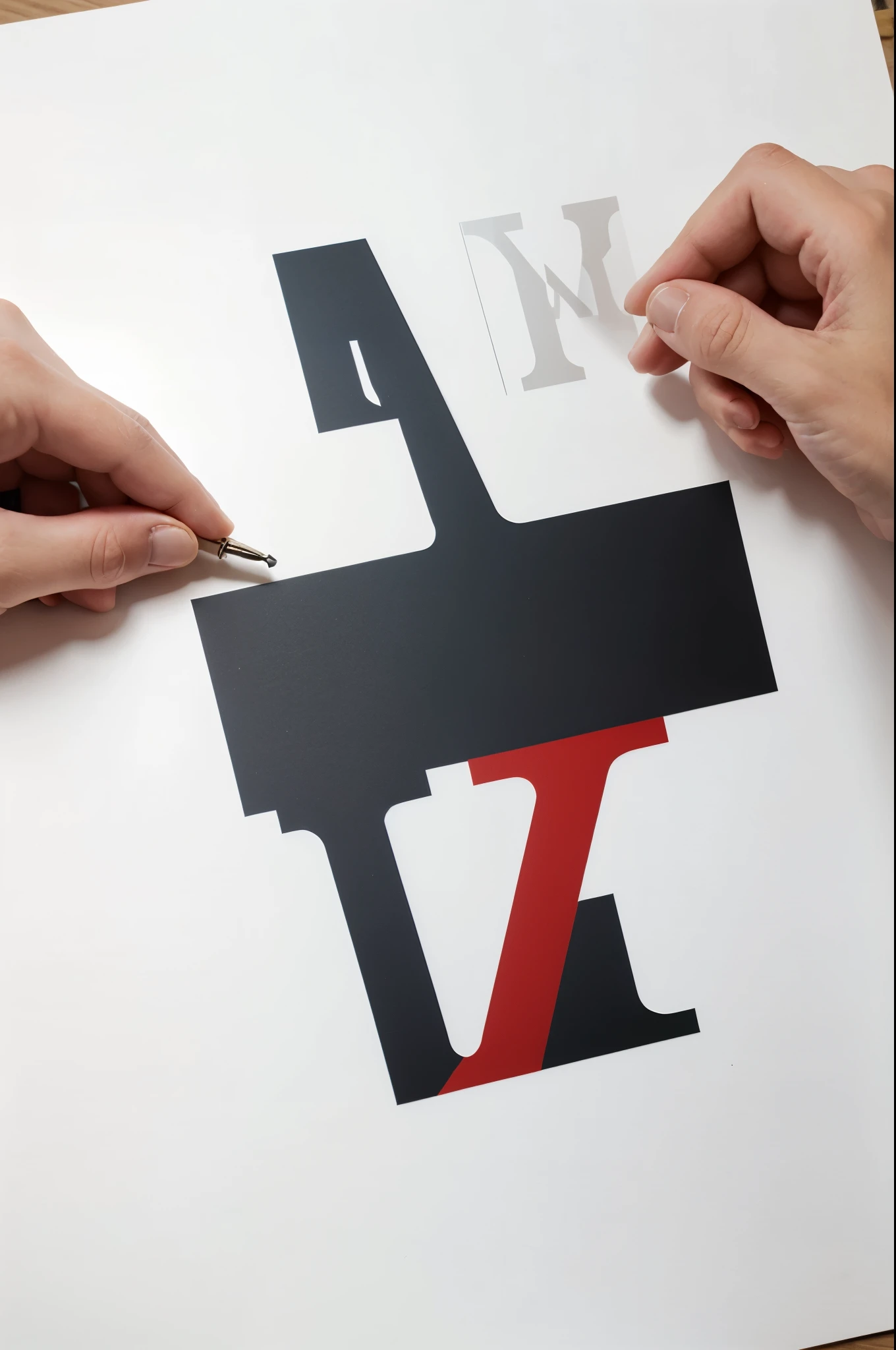 Create a logo with the letters M.R au millieu