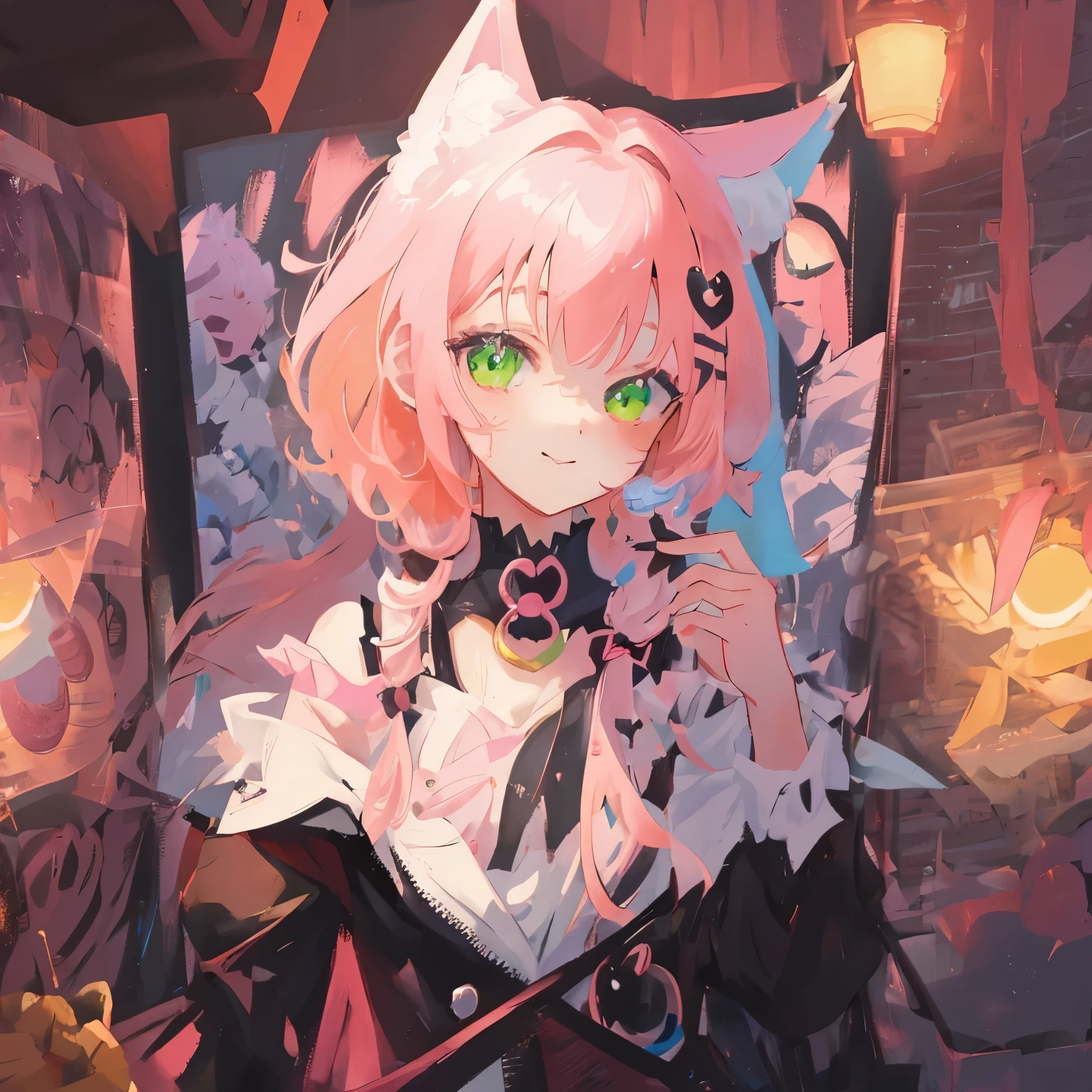 cute bright green cat eyes