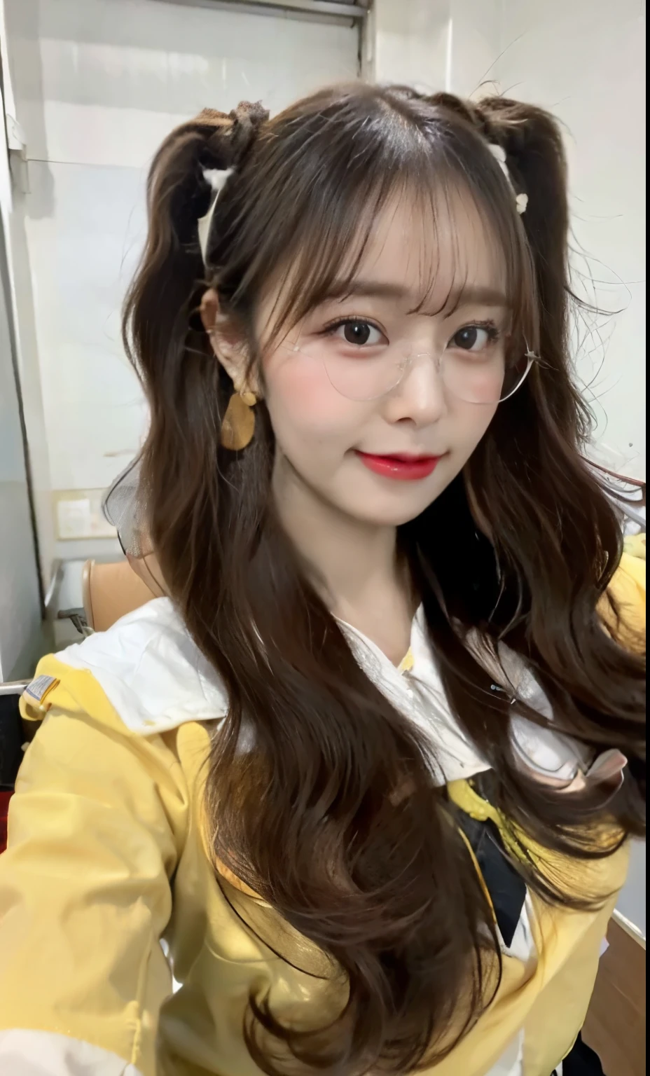 ulzzang-6500-v1.1, (Raw photo:1.2), (Photorealistic:1.4), Beautiful detailed girl, Very detailed eyes and face, Beautiful detailed eyes, Ridiculous, Incredibly ridiculous, Huge file size, Ultra detailed, High Definition, Very detailed, Best quality, Masterpiece, Kemomimi, ((Japan Girls' High School Uniform)), Illustration, Very detailed, CG, Unification, 8k wallpaper, amazing, fine detail, masterpiece, best quality, highly detailed cg uniform 8k wallpaper, face light, movie lighting, 1 girl, , (without panties)), (with glasses), (dynamic pose))), (camel toe), (half), (bent knees and legs sitting)), pigtails,