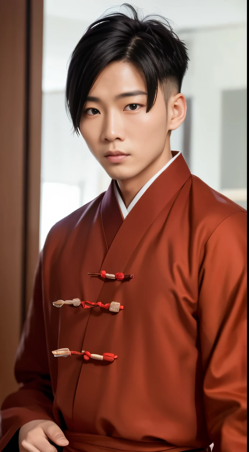 male Chinese Handsome guy Monk shaven narrow eyes