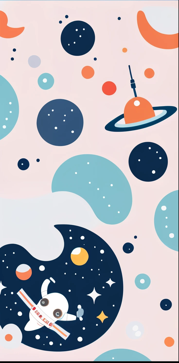 cartoon astronaut stickers are arranged on a wall with a space theme, cute astronaut sticker art, lonely astronaut, hand painted cartoon art style, animation illustrative style, lofi artstyle, space theme, lofi aesthetic, cute art style, kawaii aesthetic, an astronaut relaxing in space, space walk scene, lofi art, animation style render, lofi girl aesthetic