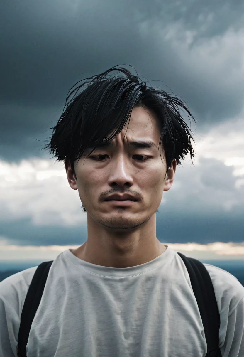 His face seemed to be shrouded in dark clouds,There is deep sadness in the eyes,As if carrying endless pain。Brow furrowed,Tie a knot that cannot be untied,Revealing inner struggle and helplessness。Tears fell down my cheeks,Silently telling the heavy sorrow。The corners of the mouth droop weakly,Outline a bitter and sad smile,The entire facial expression solidified into a sad picture,It makes people feel pity and sympathy when they see it。