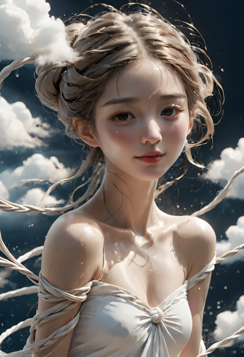 Her face seemed to be shrouded in dark clouds,There is deep sadness in the eyes,As if carrying endless pain。Brow furrowed,Tie a knot that cannot be untied,Revealing inner struggle and helplessness。Tears fell down my cheeks,Silently telling the heavy sorrow。The corners of the mouth droop weakly,Outline a bitter and sad smile,The entire facial expression solidified into a sad picture,It makes people feel pity and sympathy when they see it。