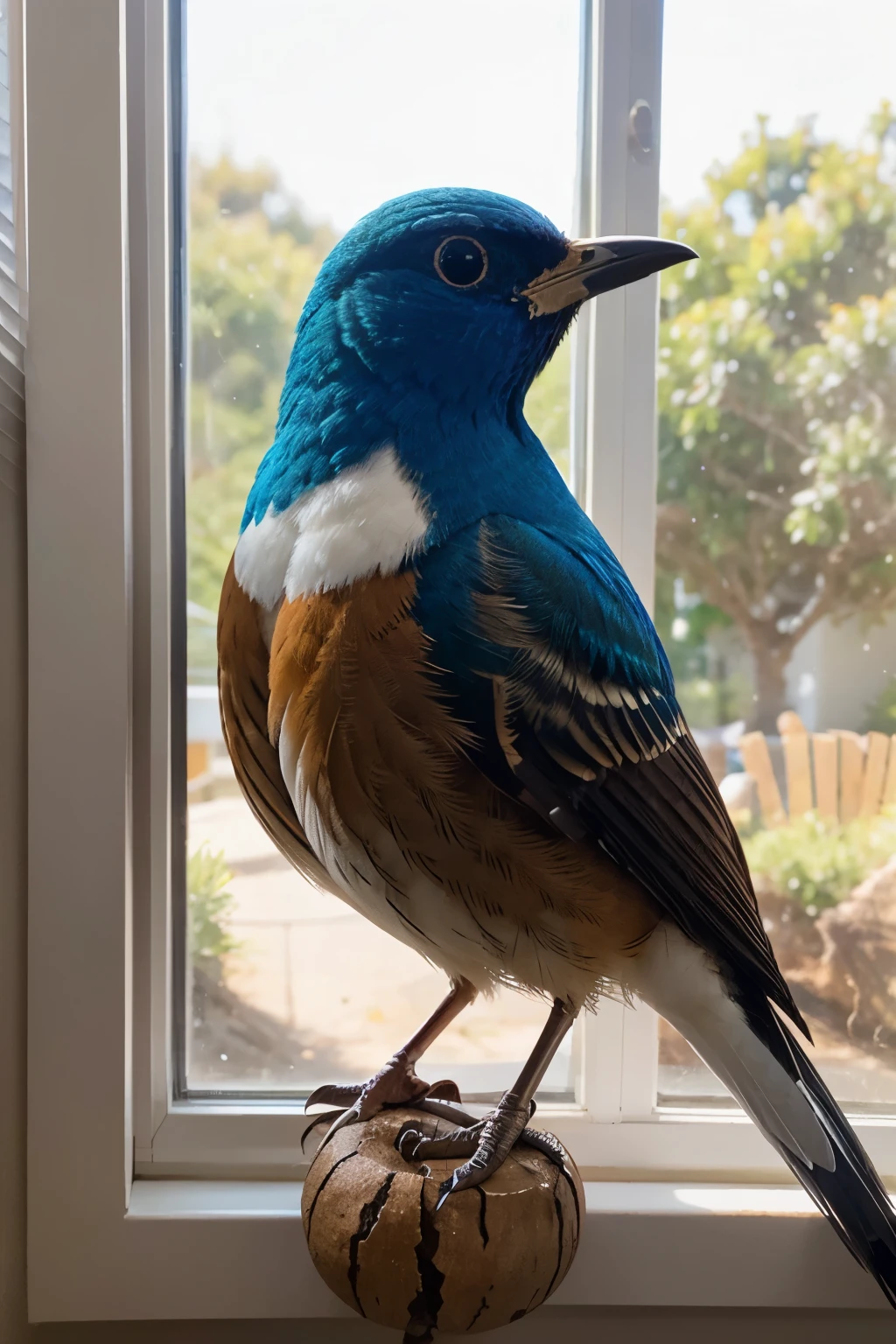 BEAUTIFUL LITTLE BIRD ON BREANCH, WINDOW
