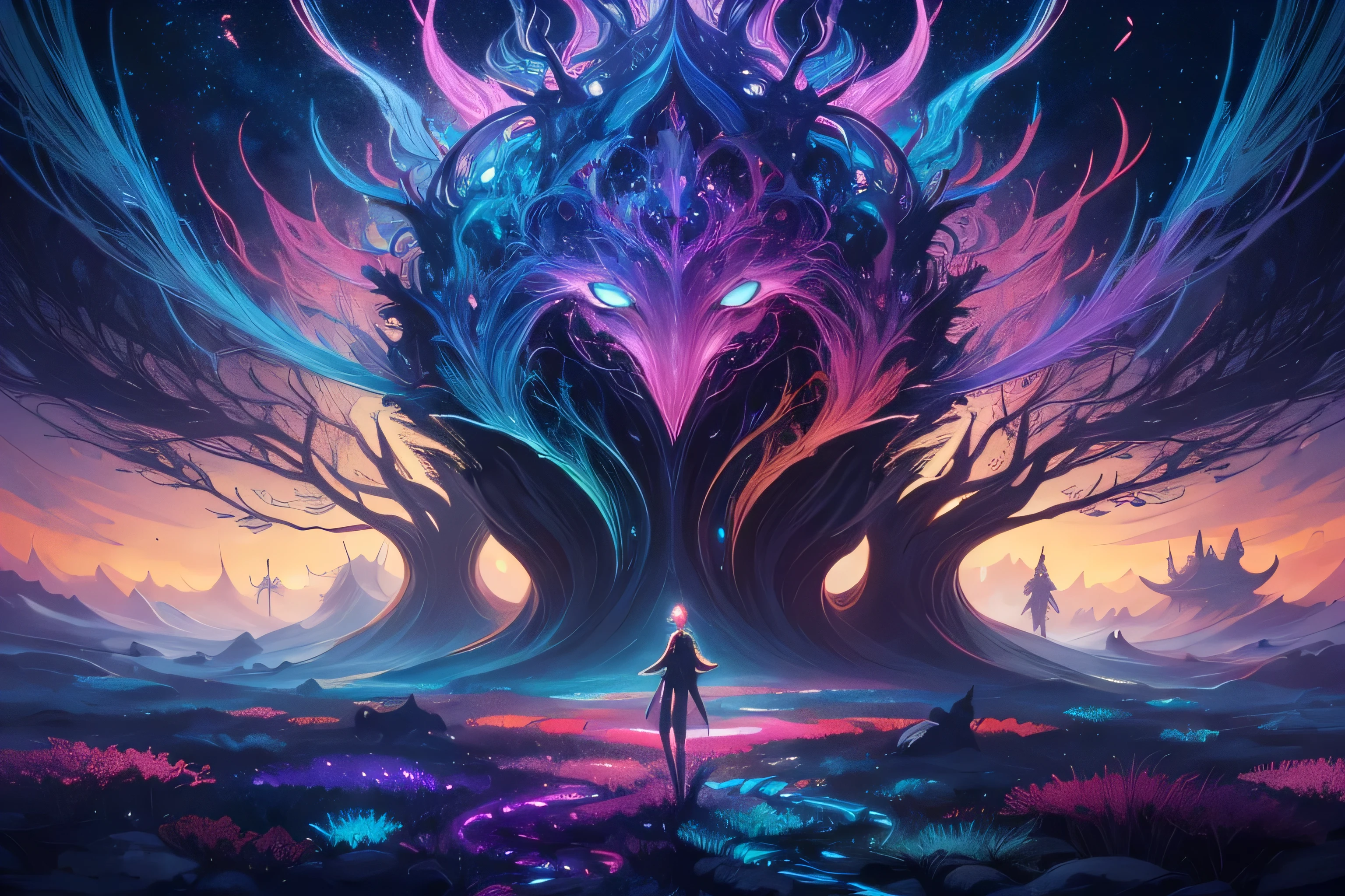 (best quality,4k,highres,masterpiece:1.2),ultra-detailed,realistic,psychadelic,twisted,tale, vibrant hues,surreal imagery,unexpected twists and turns,psychedelic art,eclectic style,colorful abstractions, mind-bending visuals,dreamlike landscapes,distorted figures,otherworldly creatures,ethereal atmosphere,unconventional storytelling,mesmerizing patterns,enchanted illusions,optical illusions,psychedelic colors,surrealistic forms, hallucinatory elements,luminous shades,fantastical world,unpredictable narrative,young woman protagonist,fantastical creatures,mysterious air,dynamic composition,magical realism,dimensions blending,toxic dreams,spectral universe
