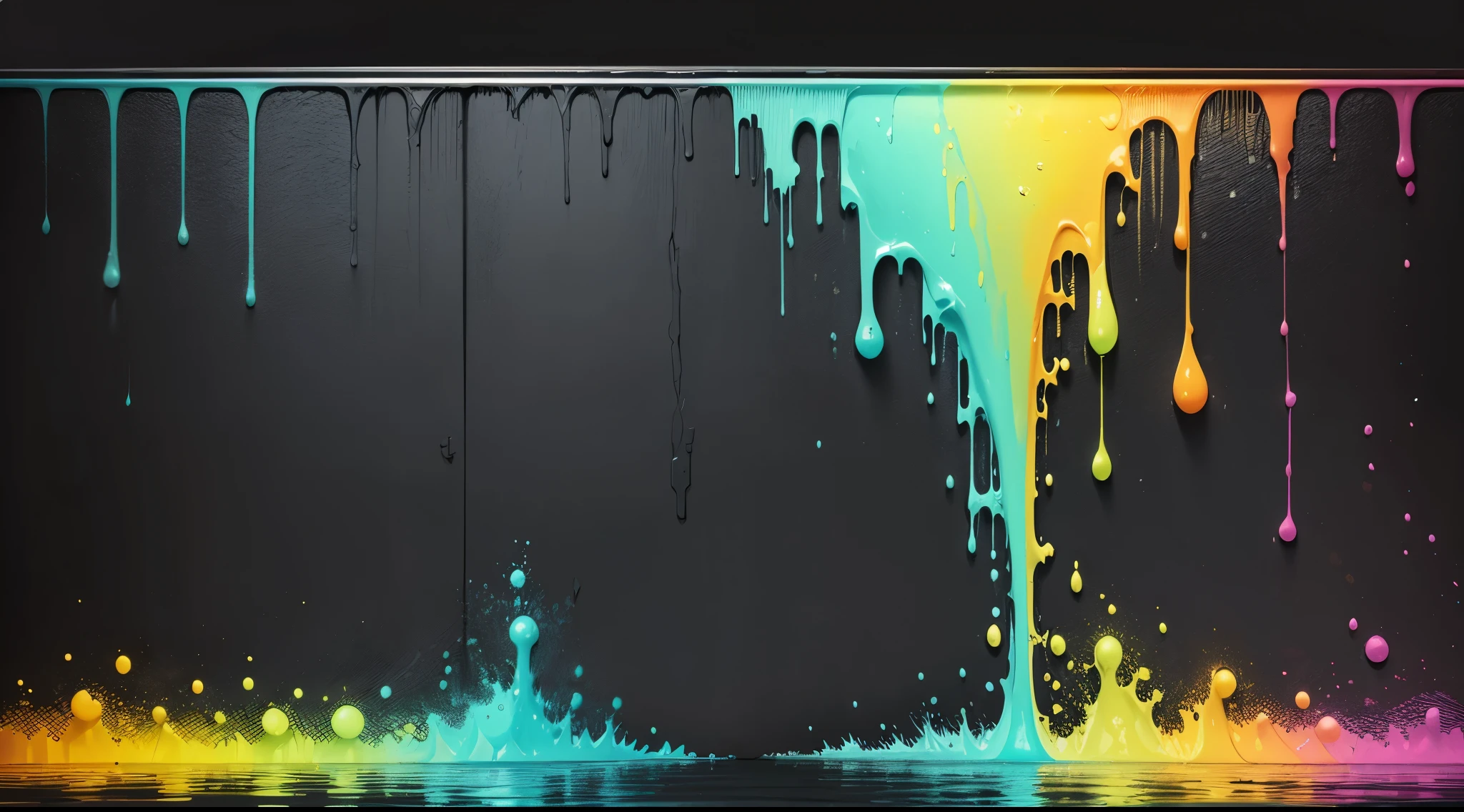 water,colorful,neon,watery,high resolution, high quality,neon colors, dark grey background, black grey grdient, painting art, painting, cadre