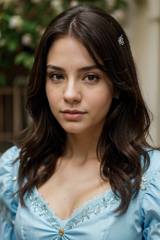 Cinderella, joven, real, ojos claros, ,pelo largo, retrato real, bonita, cuerpo entero