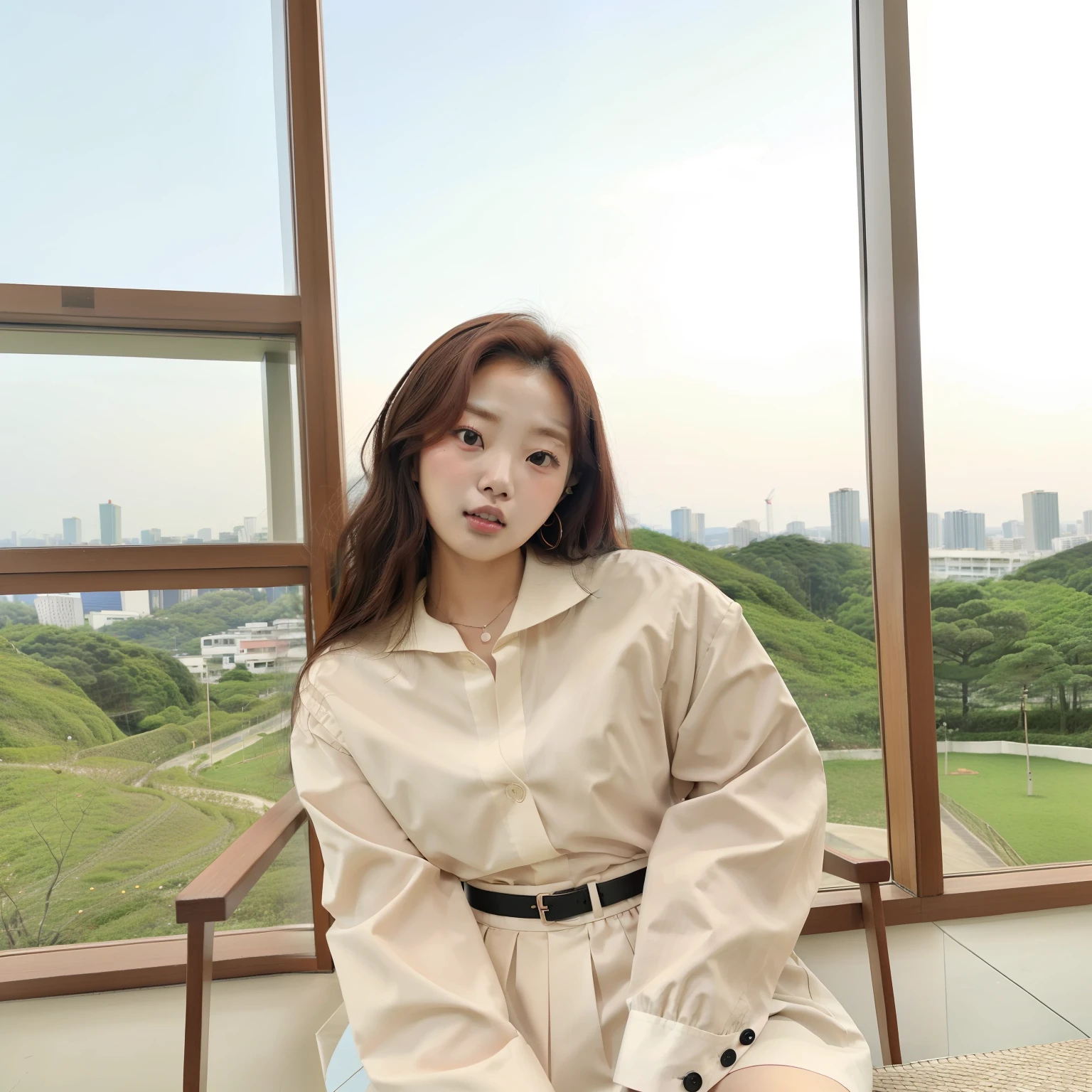 mulher araffe sentada em uma cadeira em frente a uma janela, beautiful south mulher coreana, gorgeous young mulher coreana, Heonhwa Choe, beautiful young mulher coreana, em roupas brancas, coreana, jennie blackpink, mulher coreana, artista coreano, a young Asian woman, taejune kim, Shin Min Jeong, vestido com camisa branca, atriz feminina da Coreia