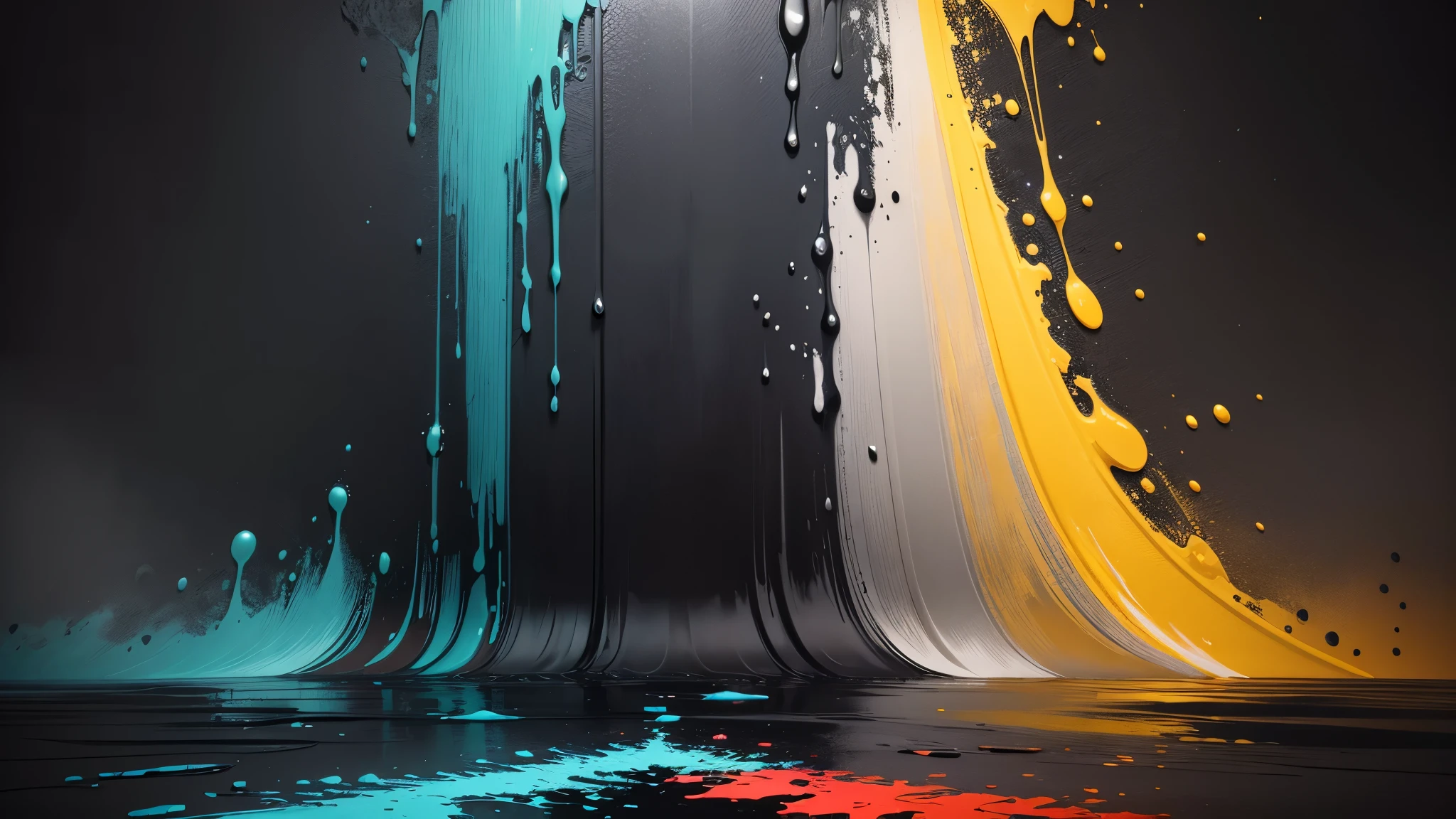 water,colorful,neon,watery,high resolution, high quality, dark grey background, black grey grdient, painting art, painting, cadre