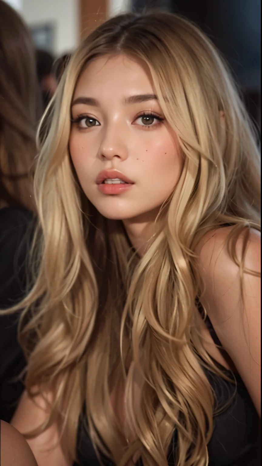 A close-up of a woman beautiful, Retrato Sophie Mudd, Anna Nikolanova aka Newmilky, Pokimane, com fones de ouvido, 18 anos, Delphine bonita, Yelena Belova, Angelina Stroganova, morena com cabelos loiros tingidos, 🤤 retrato da menina, 2 Modelo feminina de 4 anos, julia gorokhova, Modelo do Instagram