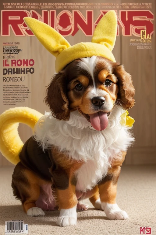(((Magazine cover with main headlines illustration, propagandas, frases de destaque na capa da revista, Canine Cuteness is the title at the top of the magazine, Collie breed dog)))), using 3D cinema glasses, obra de arte, melhor qualidade, , ar livre,(((( Cavalier King Charles Daniel puppy
, dog usando Roupa de capuz com orelhinhas do Picachu, with your tongue out happily ))), with very long hair and albino fur color, brincando com seus Brinquedos em um lindo quarto fofo, Dog with an expression of happiness when he sees his owner, Cachorro com boca aberta, breed dog, posando para uma foto usando roupas fofas, fofo usando vestido fofo de princesa, luxurious hat, ties, Bandanas, vestido, cores fofas, pet store scene, dog clothing colors. low angle view, eye level shot (virilha),Just huge morbid thighs, rima de trabalho, melhor qualidade, (Vista frontal), (vista da minhoca'olhos), perspectiva do olho do minhoca, low angle.