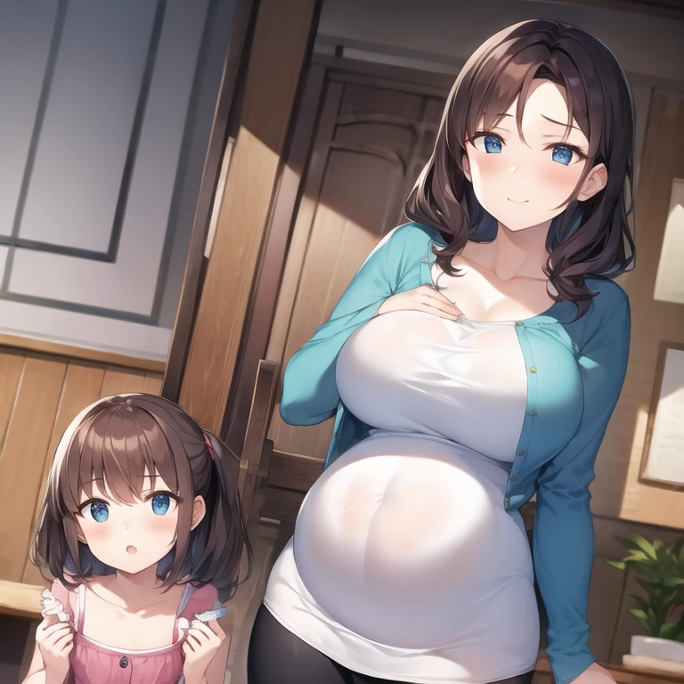 pregnant mother and her daughter