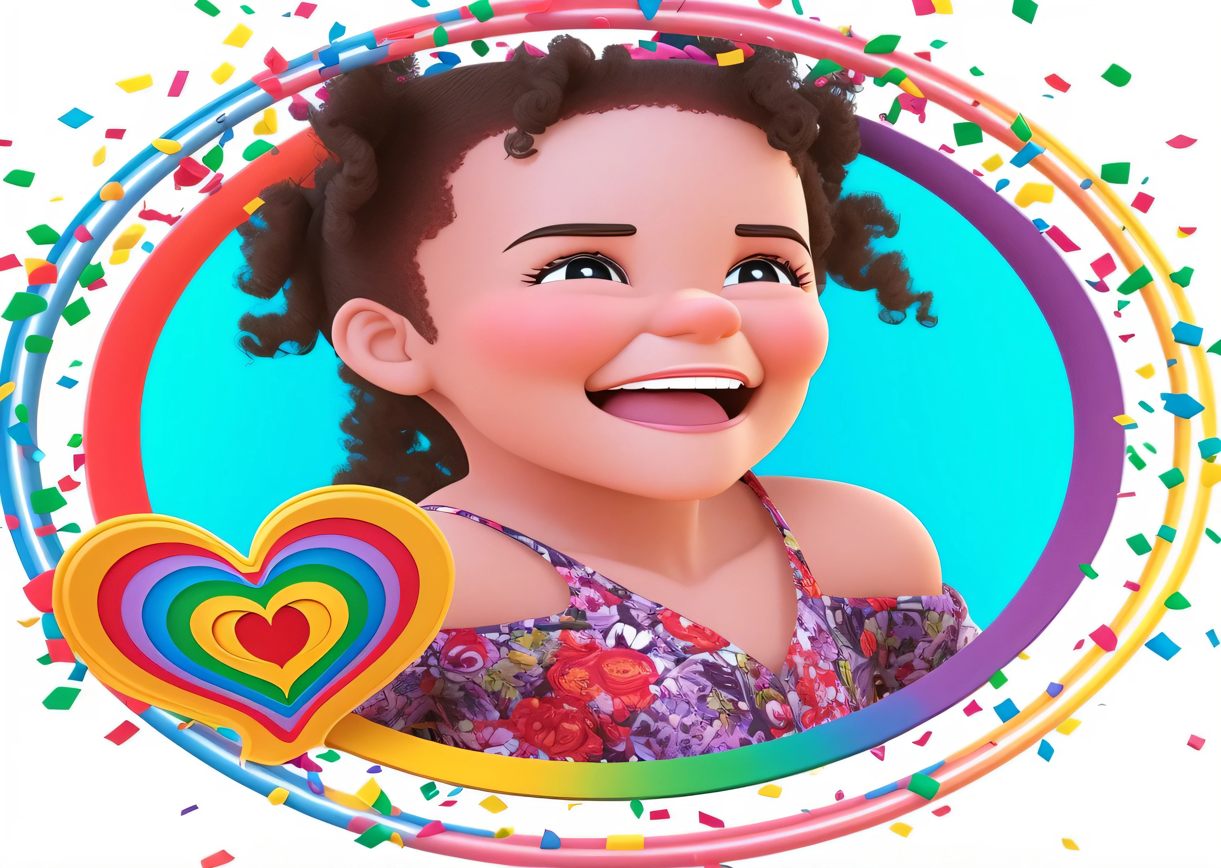 Imagem no estilo 3d pixar, menina sorrindo