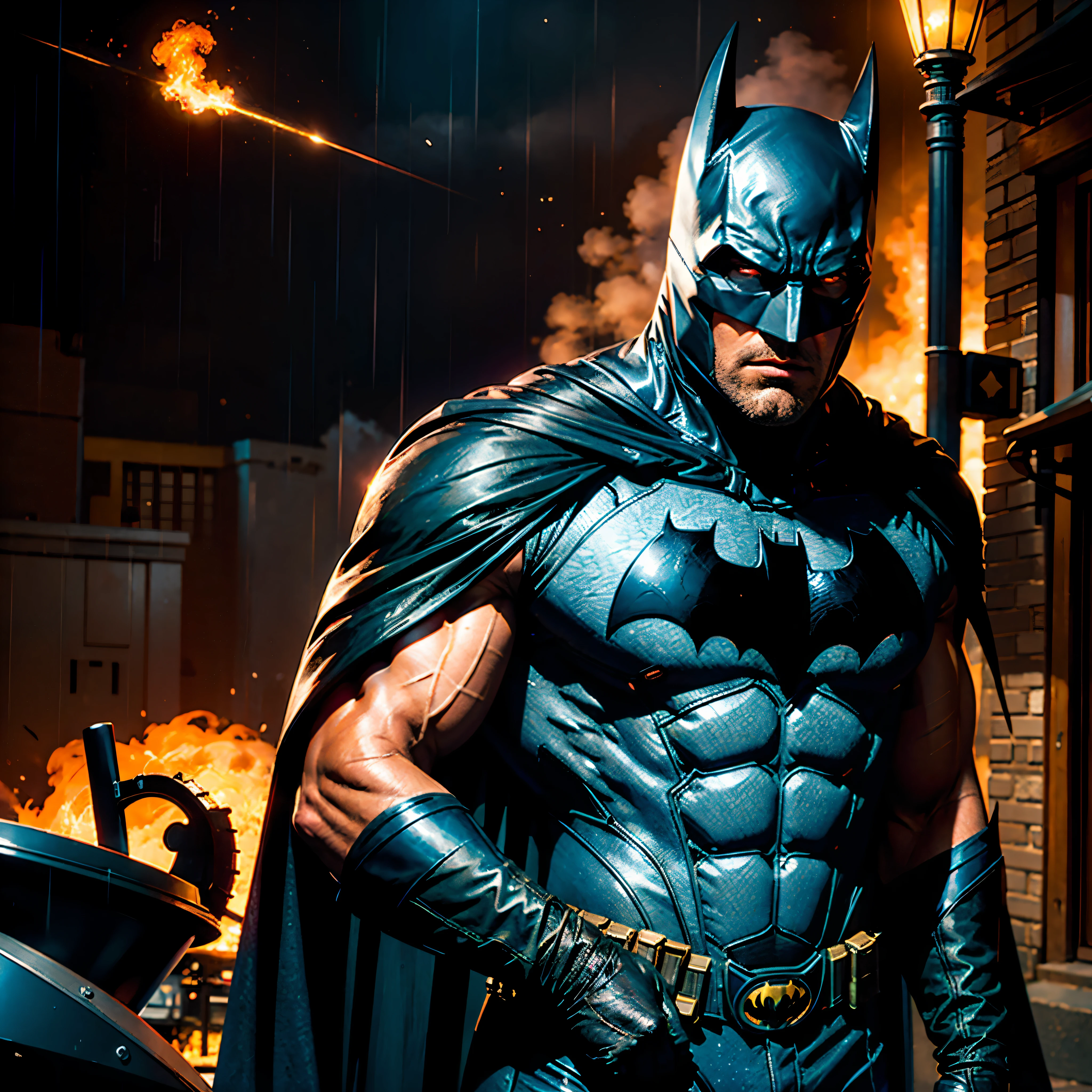 Batfleck Ben-Affleck batman in the rain on a city street at night, from movie batman, film still of batman, in batman movie still cinematic, ryan renolds as batman, still image from batman movie, the batman, batman, in batman, dwayne johnson as batman, david spade as batman, ryan reynolds as batman, anigirl batman, cyberpunk batman, dark knight, portrait of batman deep path equirectangular science-fiction Unrealengine5 ultra Masterpiece hyper pro_photo-realistic saturate meticulously intricate ultra optimal ultra_high-def ultra_high-quality accurate ultra_high-details ultra_high-res color-coded shading perfection reflex extreme improved Octane_rendered opengl-shaders glsl-shader UHD XT3 DSLR HDR "Fire Storm" symmetrical ruby invoke onyx Tourmaline opal reflection amber lava navy plasma earth incandescent hearth flash-fire-shoot floraison multi various etc. --s 1000 --c 20 --q 20 --chaos 100