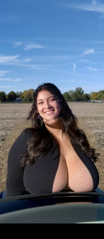 arafed woman n in a field with a blue sky, profile picture, profile pic, with a tree in the background, profile image, headshot profile picture, profile shot, with earth in the background, alanis guillen, 🍂 cute, with a park in the background, top half of body, full body shot close up, neck zoomed in, upper body close up, Big tits, huge tits, no clothes, sexy, cute, minimal clothes, thick, bbw, chubby stomach, thick nipples, nipple piercings, large areola, hard nipples, piercing through shirt, nipples hard through shirt, chubby stomach showing, tummy spilling over the side, muffin top, no pants, stomach too big for panties