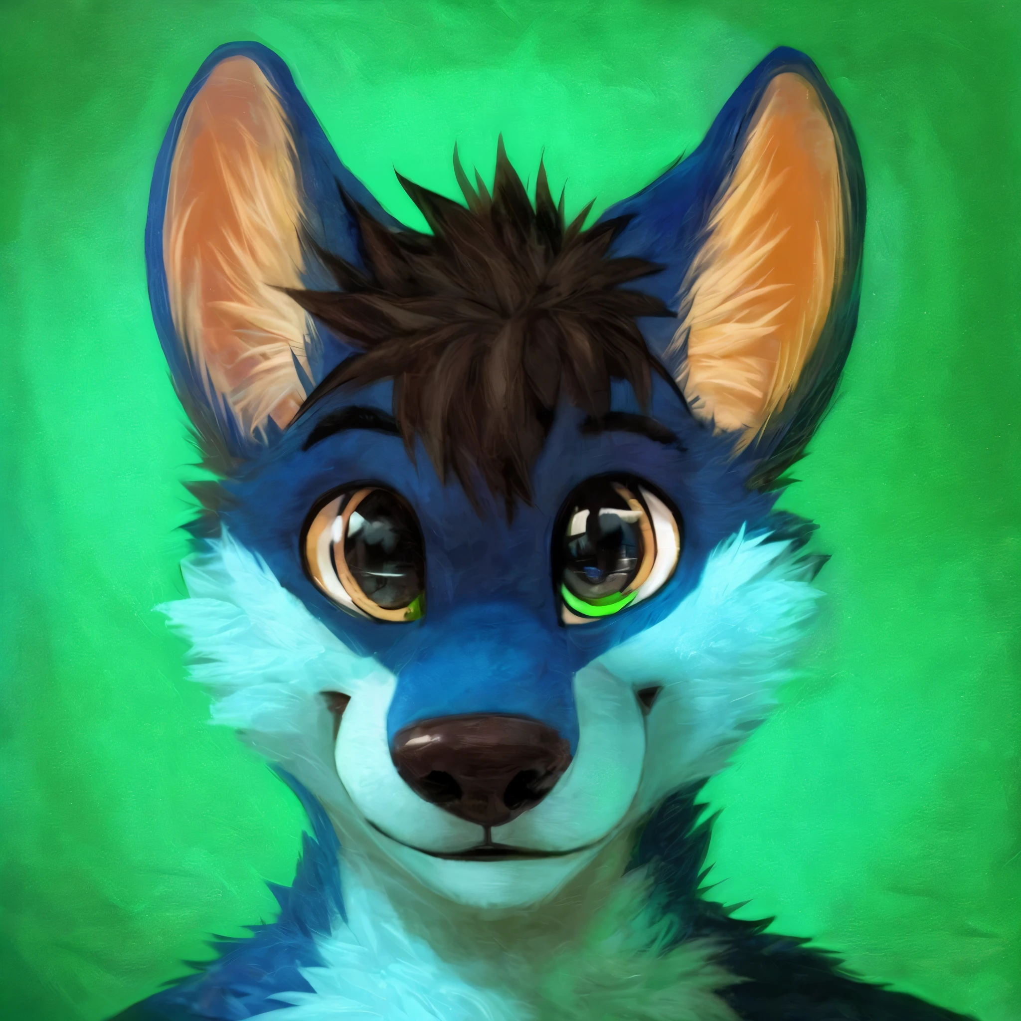 painting of a blue and white wolf with green eyes, furry character portrait, anthro portrait, fursona art, portrait of an anthro fox, fursona furry art commission, furry art!!!, handsome weasel fursona portrait, furry fursona, fursona commission, professional furry drawing, furry digital art, furry character, fursona!!!!, furry art, furred